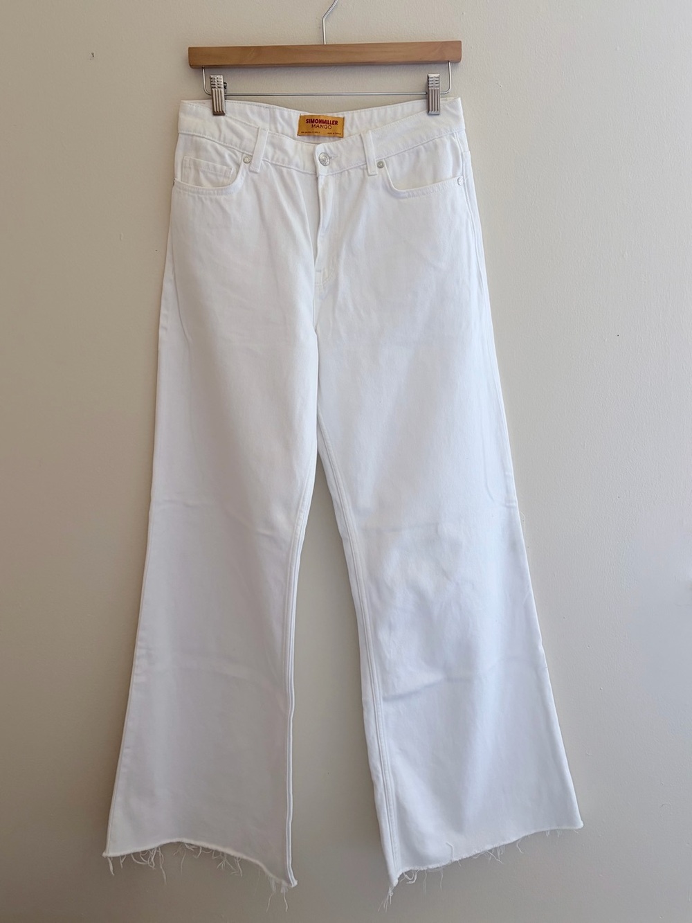 Mango x Simon Miller White Wide-Leg High-Rise Jeans